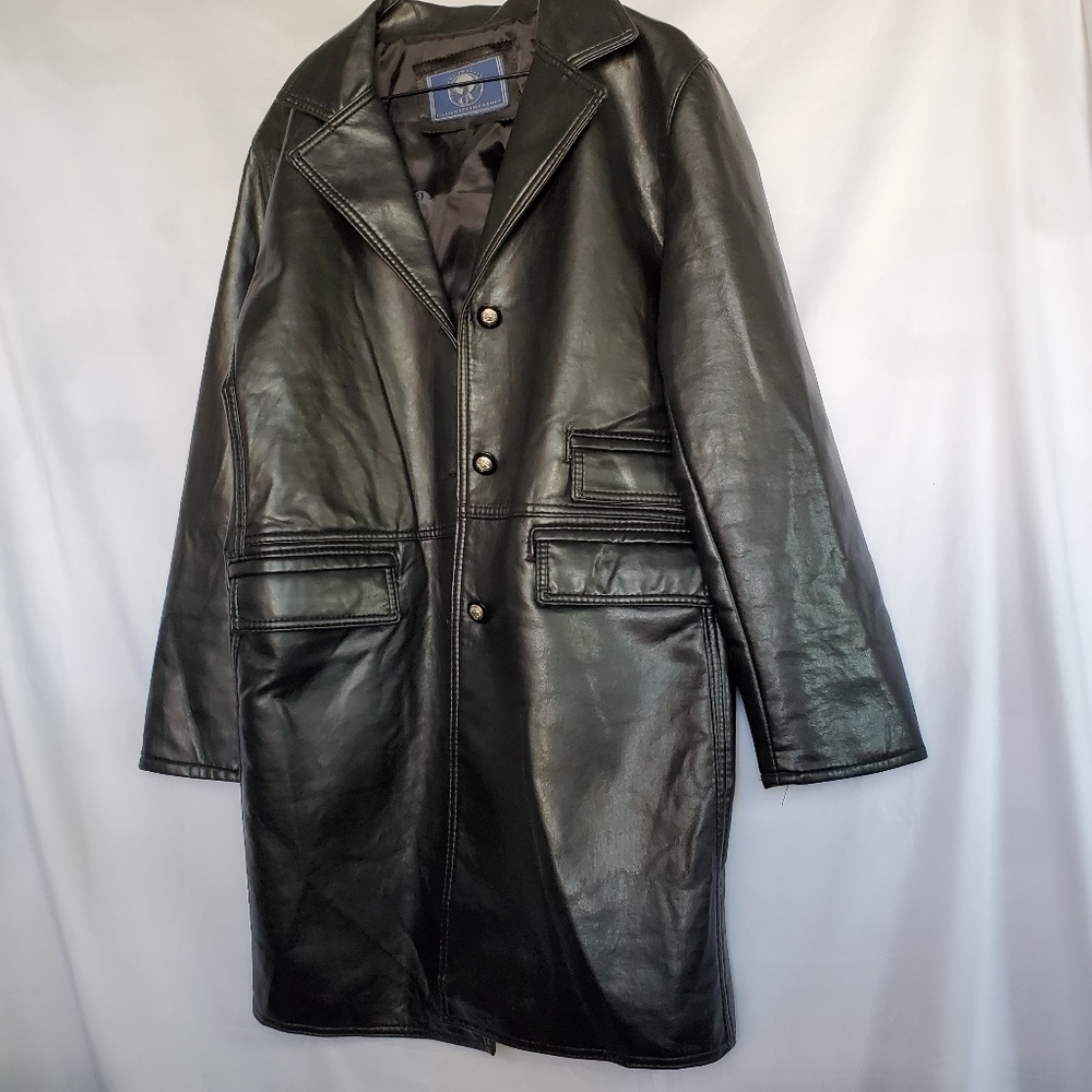 Italian Textile Group Trench Leather Jacket